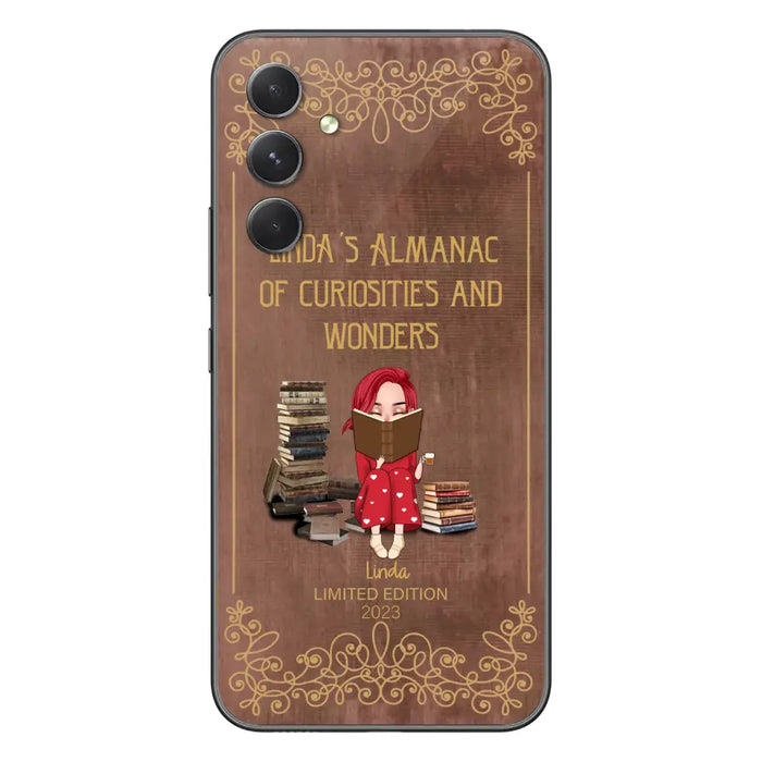 Custom Personalized Reading Girl Phone Case - Gift Idea For Reading Lovers - Almanac Of Curiosities - Cases For iPhone/Samsung