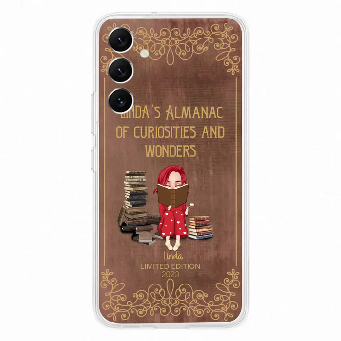 Custom Personalized Reading Girl Phone Case - Gift Idea For Reading Lovers - Almanac Of Curiosities - Cases For iPhone/Samsung