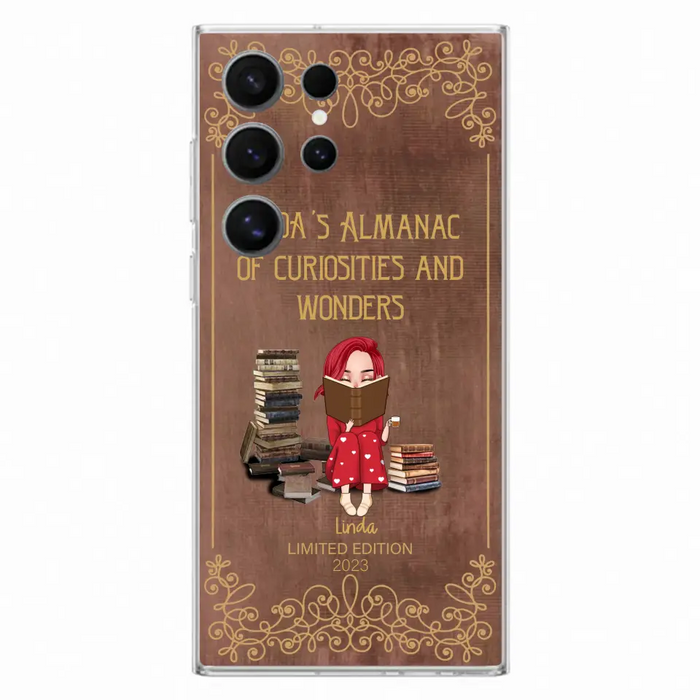 Custom Personalized Reading Girl Phone Case - Gift Idea For Reading Lovers - Almanac Of Curiosities - Cases For iPhone/Samsung