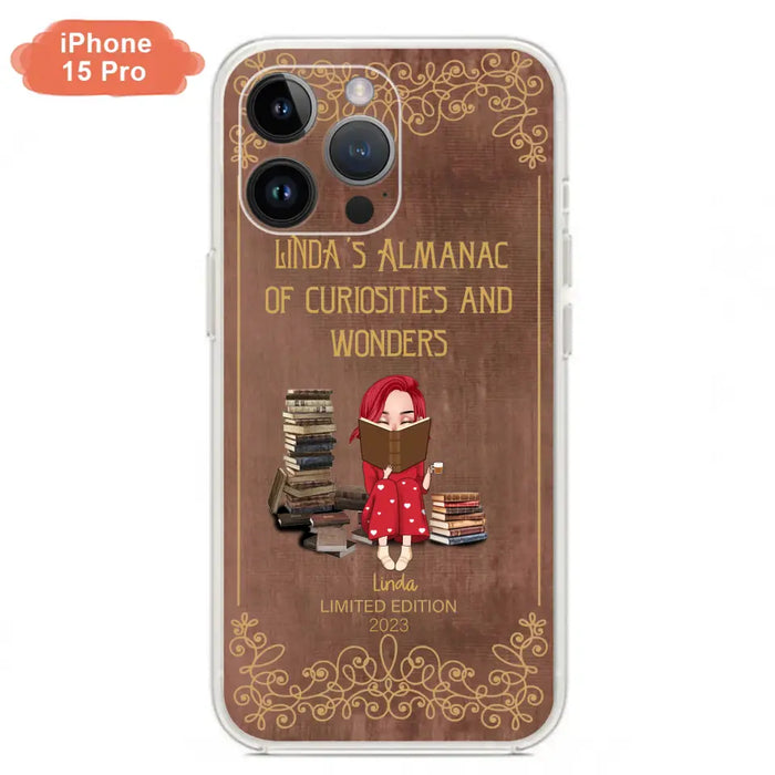 Custom Personalized Reading Girl Phone Case - Gift Idea For Reading Lovers - Almanac Of Curiosities - Cases For iPhone/Samsung