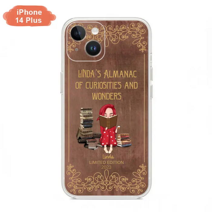 Custom Personalized Reading Girl Phone Case - Gift Idea For Reading Lovers - Almanac Of Curiosities - Cases For iPhone/Samsung