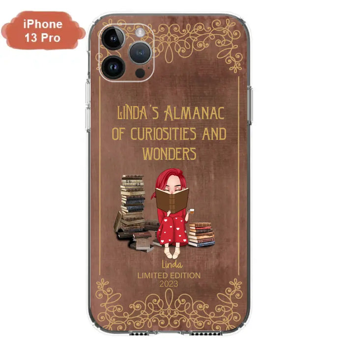 Custom Personalized Reading Girl Phone Case - Gift Idea For Reading Lovers - Almanac Of Curiosities - Cases For iPhone/Samsung