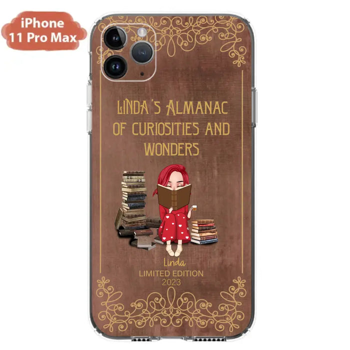 Custom Personalized Reading Girl Phone Case - Gift Idea For Reading Lovers - Almanac Of Curiosities - Cases For iPhone/Samsung