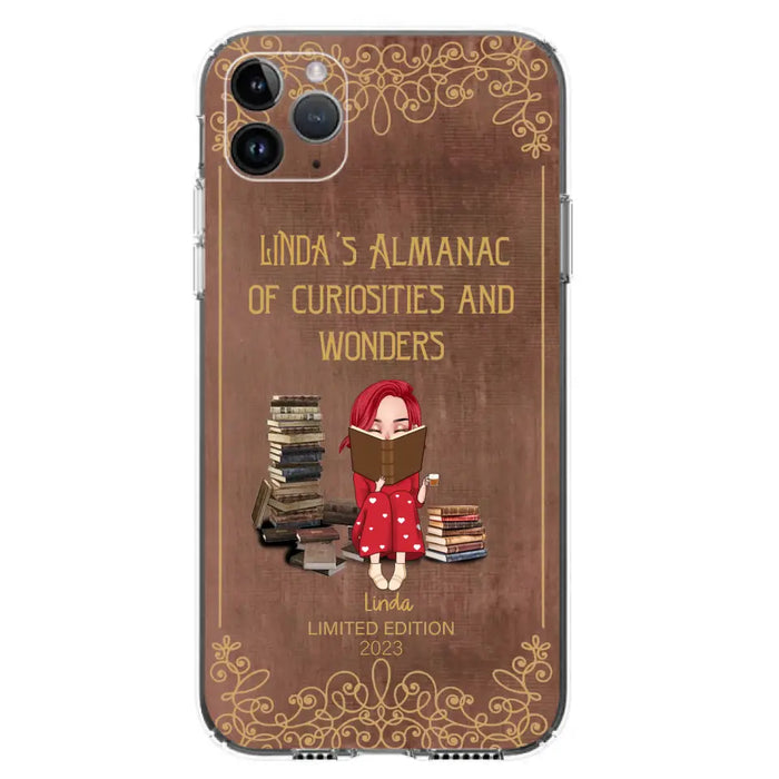 Custom Personalized Reading Girl Phone Case - Gift Idea For Reading Lovers - Almanac Of Curiosities - Cases For iPhone/Samsung