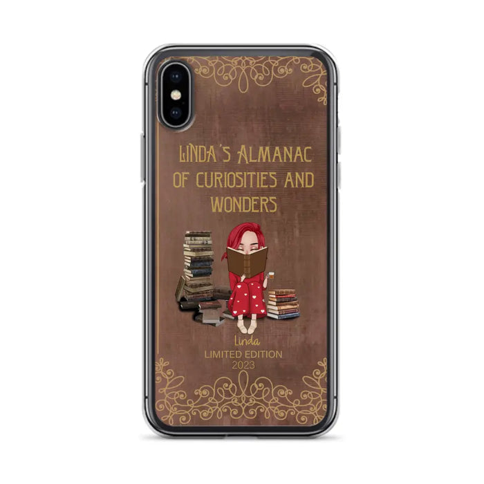 Custom Personalized Reading Girl Phone Case - Gift Idea For Reading Lovers - Almanac Of Curiosities - Cases For iPhone/Samsung