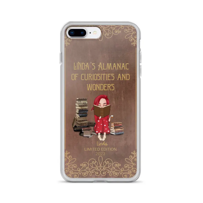 Custom Personalized Reading Girl Phone Case - Gift Idea For Reading Lovers - Almanac Of Curiosities - Cases For iPhone/Samsung