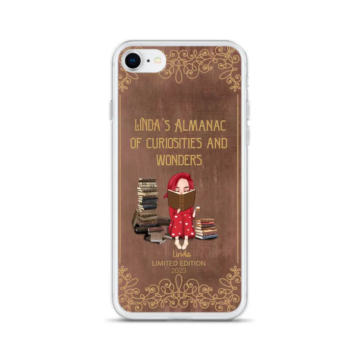 Custom Personalized Reading Girl Phone Case - Gift Idea For Reading Lovers - Almanac Of Curiosities - Cases For iPhone/Samsung