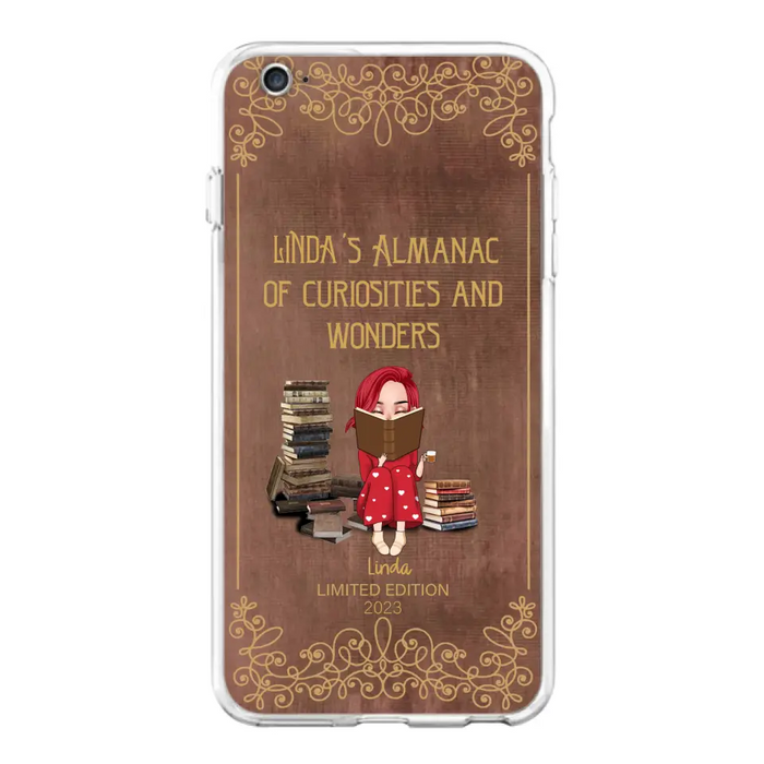 Custom Personalized Reading Girl Phone Case - Gift Idea For Reading Lovers - Almanac Of Curiosities - Cases For iPhone/Samsung