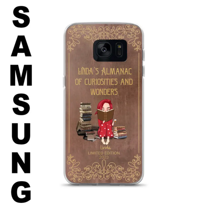 Custom Personalized Reading Girl Phone Case - Gift Idea For Reading Lovers - Almanac Of Curiosities - Cases For iPhone/Samsung