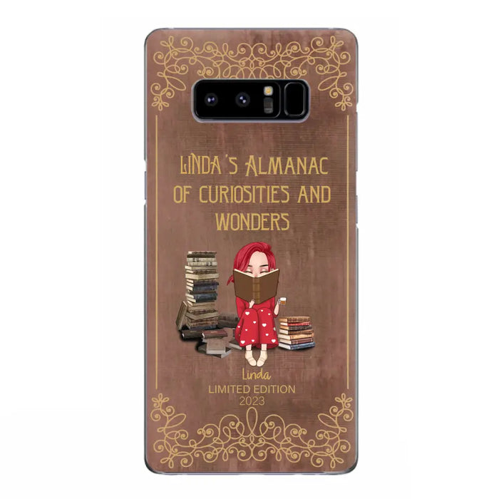 Custom Personalized Reading Girl Phone Case - Gift Idea For Reading Lovers - Almanac Of Curiosities - Cases For iPhone/Samsung