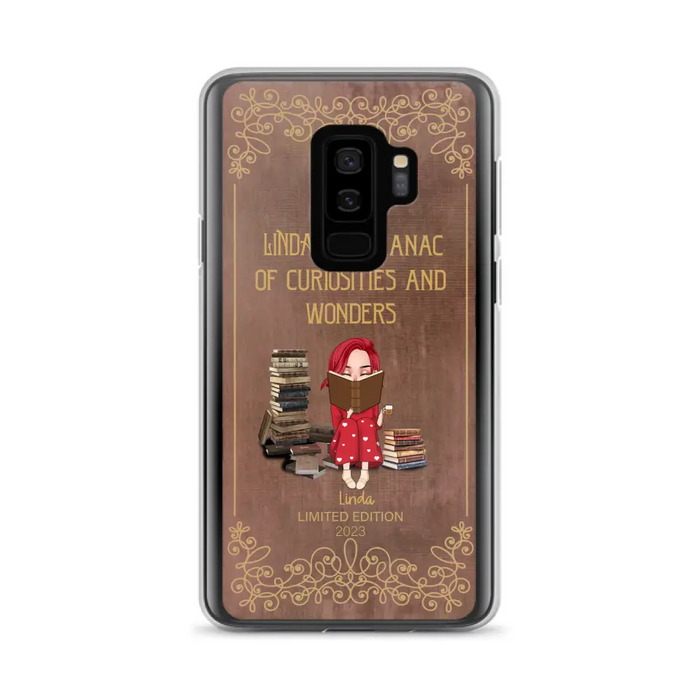 Custom Personalized Reading Girl Phone Case - Gift Idea For Reading Lovers - Almanac Of Curiosities - Cases For iPhone/Samsung