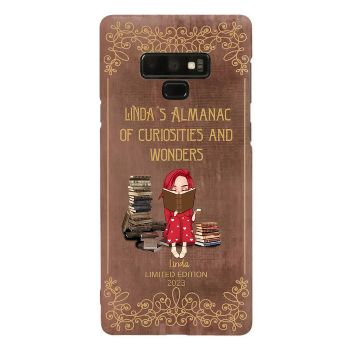 Custom Personalized Reading Girl Phone Case - Gift Idea For Reading Lovers - Almanac Of Curiosities - Cases For iPhone/Samsung