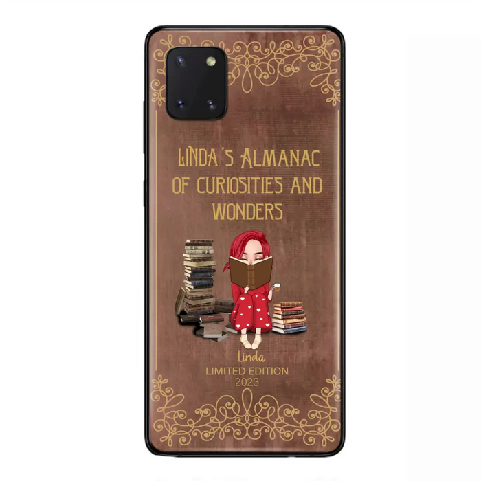 Custom Personalized Reading Girl Phone Case - Gift Idea For Reading Lovers - Almanac Of Curiosities - Cases For iPhone/Samsung