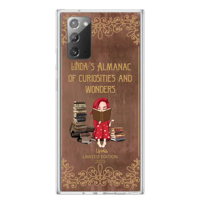 Custom Personalized Reading Girl Phone Case - Gift Idea For Reading Lovers - Almanac Of Curiosities - Cases For iPhone/Samsung