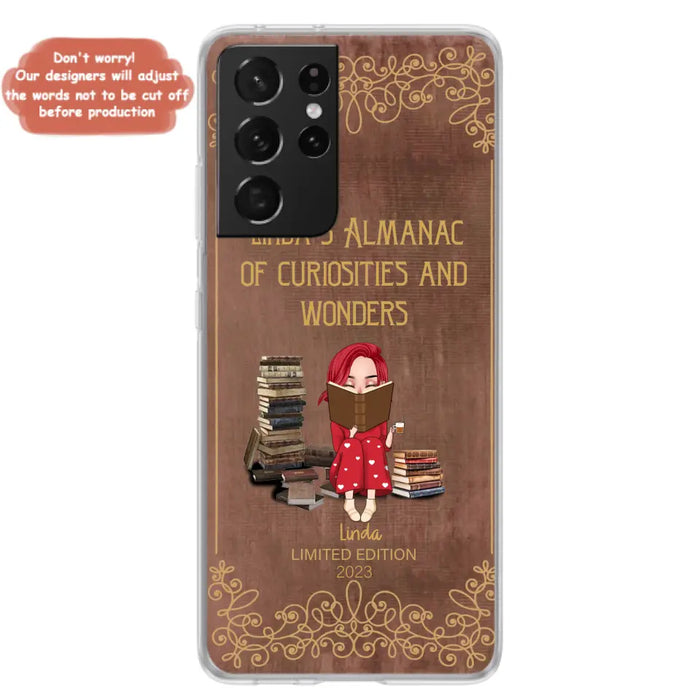 Custom Personalized Reading Girl Phone Case - Gift Idea For Reading Lovers - Almanac Of Curiosities - Cases For iPhone/Samsung