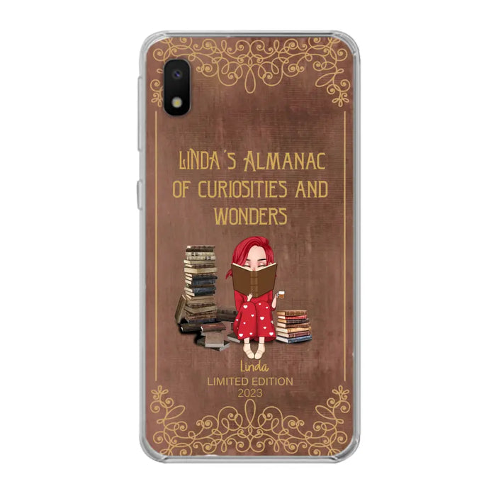 Custom Personalized Reading Girl Phone Case - Gift Idea For Reading Lovers - Almanac Of Curiosities - Cases For iPhone/Samsung