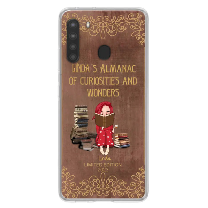 Custom Personalized Reading Girl Phone Case - Gift Idea For Reading Lovers - Almanac Of Curiosities - Cases For iPhone/Samsung