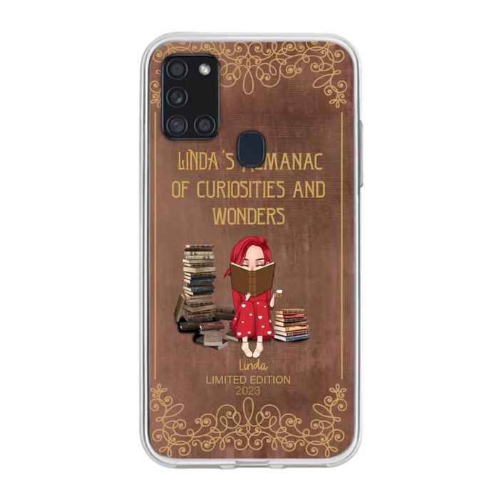 Custom Personalized Reading Girl Phone Case - Gift Idea For Reading Lovers - Almanac Of Curiosities - Cases For iPhone/Samsung