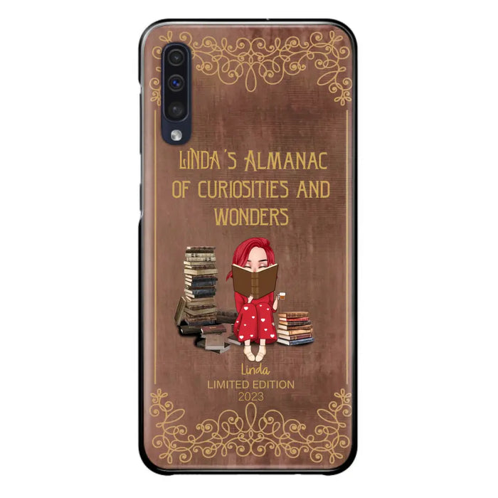 Custom Personalized Reading Girl Phone Case - Gift Idea For Reading Lovers - Almanac Of Curiosities - Cases For iPhone/Samsung