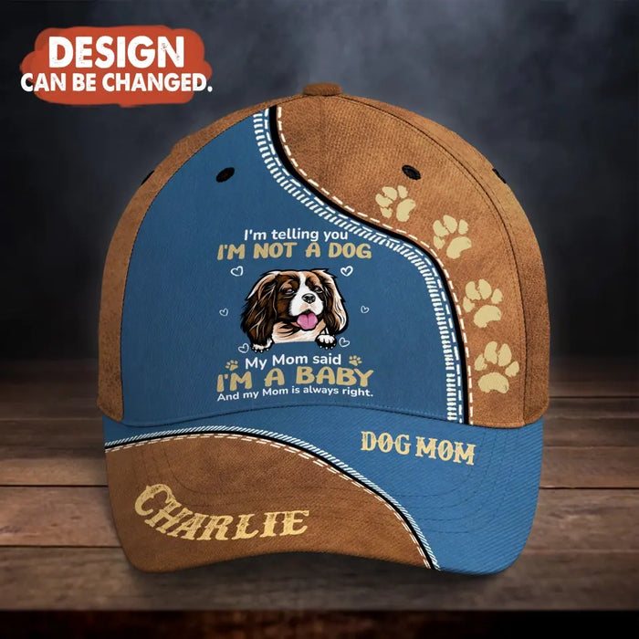 Custom Personalized Pet Baseball Cap - Upto 4 Dogs/Cats - Gift Idea for Dog/Cat Lover - I'm Telling You I'm Not A Cat/Dog