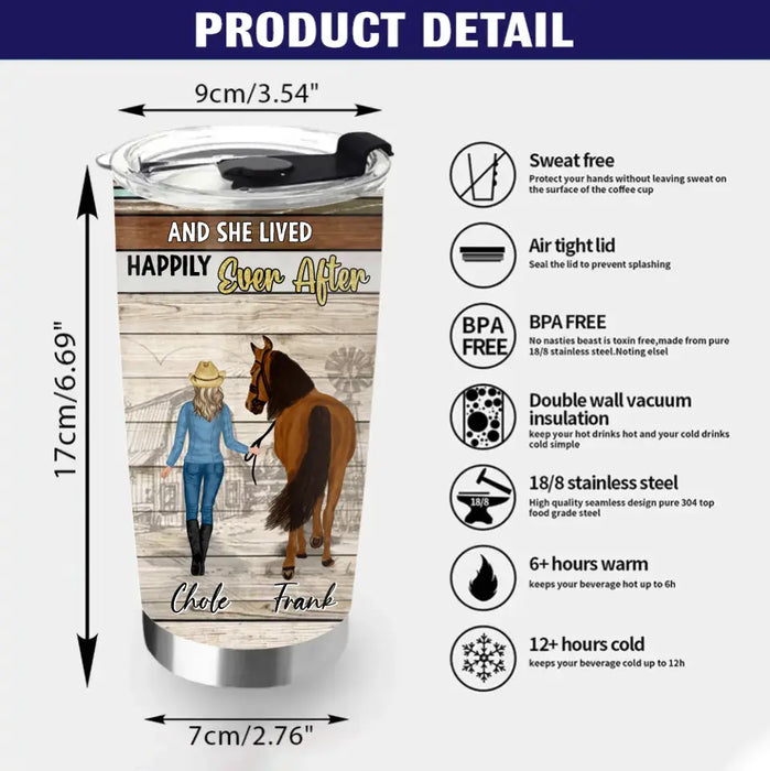 Custom Personalized Horse Girl Tumbler - Upto 4 Horses - Gift Idea For Horse Lover - Just A Girl Who Loves Horses