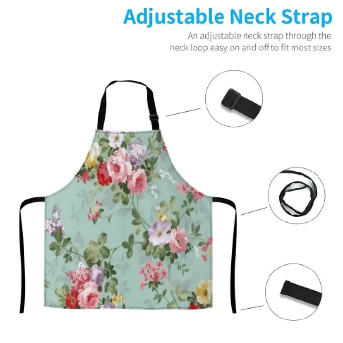 Custom Personalized Cat Mom/ Cat Dad Fashion Home Pocketless Apron - Upto 3 Cats - Gift Idea for Cat Lovers/ Cooking Lover - Never Underestimate An Old Man With Cats And Cooking Skills