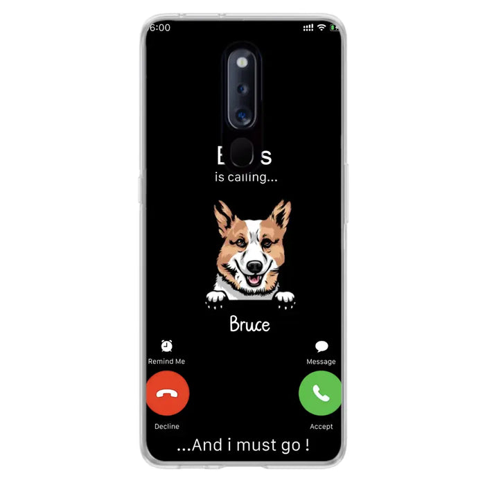 Custom Personalized Dog Phone Case - Gift Idea For Dog Lover/Mother's Day/Father's Day - Upto 5 Dogs - Boss Is Calling And I Must Go - Case For Oppo/Xiaomi/Huawei