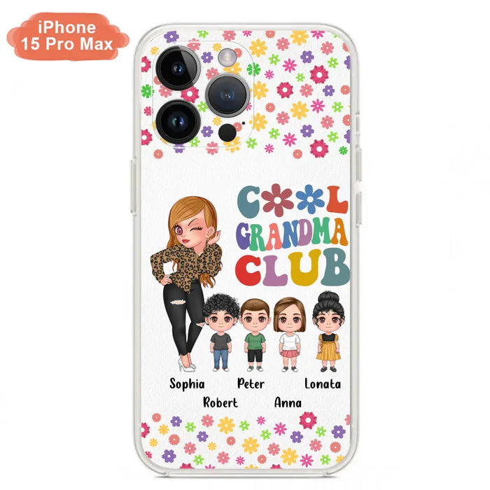 Custom Personalized Cool Grandma Phone Case - Gift Idea For Grandma - Upto 4 Kids - Cases For iPhone/Samsung