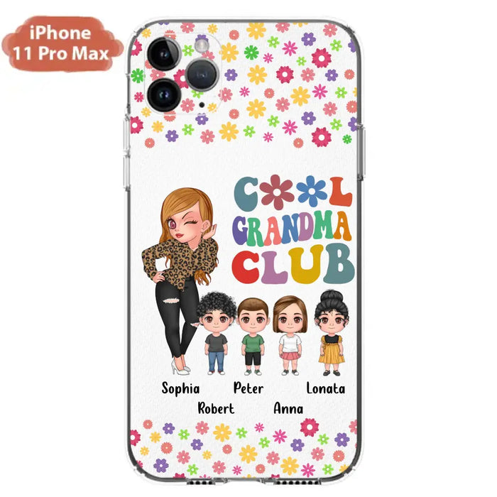 Custom Personalized Cool Grandma Phone Case - Gift Idea For Grandma - Upto 4 Kids - Cases For iPhone/Samsung