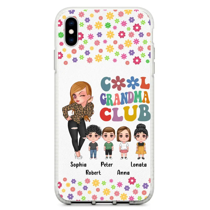 Custom Personalized Cool Grandma Phone Case - Gift Idea For Grandma - Upto 4 Kids - Cases For iPhone/Samsung