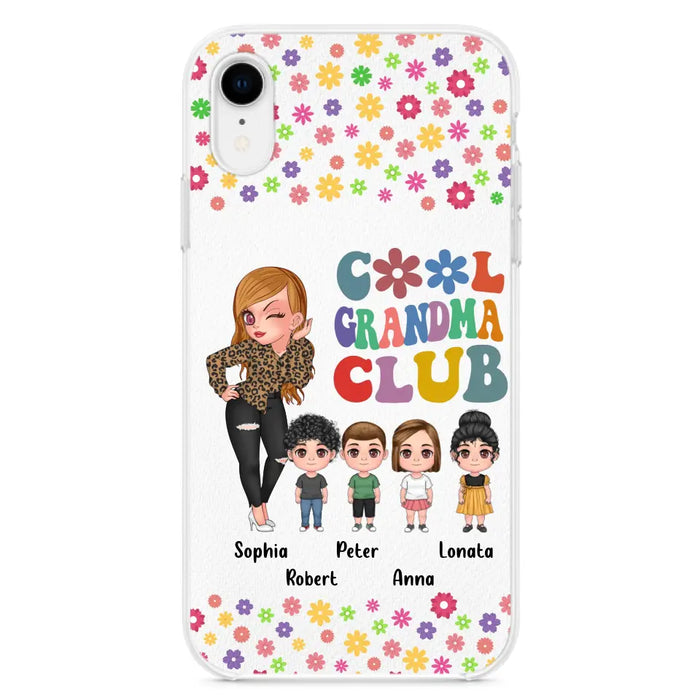 Custom Personalized Cool Grandma Phone Case - Gift Idea For Grandma - Upto 4 Kids - Cases For iPhone/Samsung