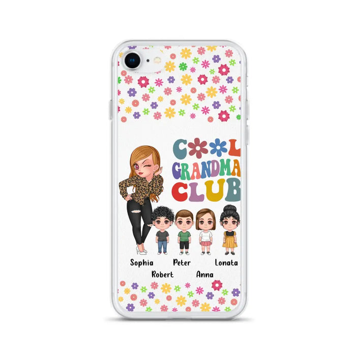 Custom Personalized Cool Grandma Phone Case - Gift Idea For Grandma - Upto 4 Kids - Cases For iPhone/Samsung