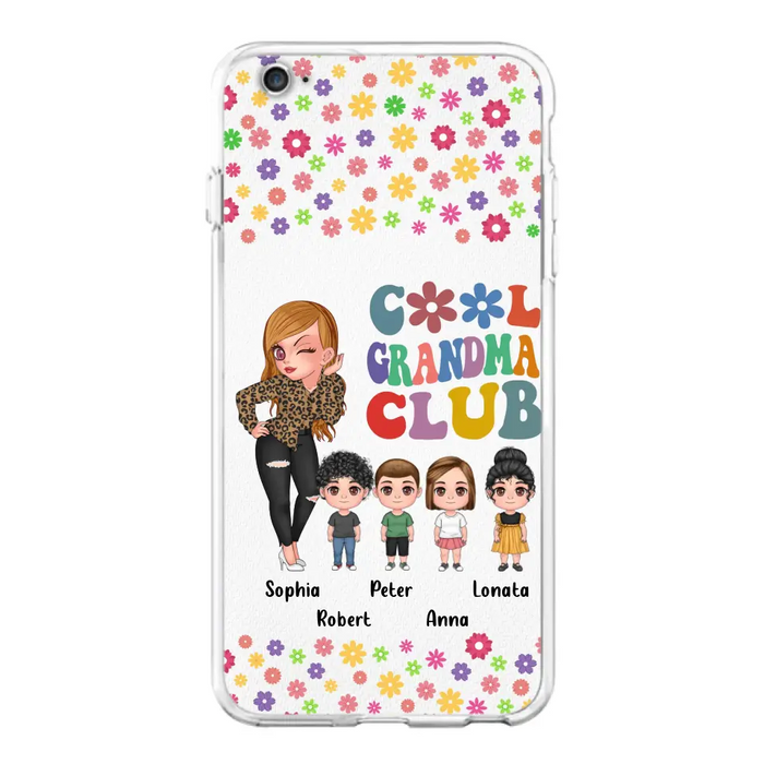 Custom Personalized Cool Grandma Phone Case - Gift Idea For Grandma - Upto 4 Kids - Cases For iPhone/Samsung