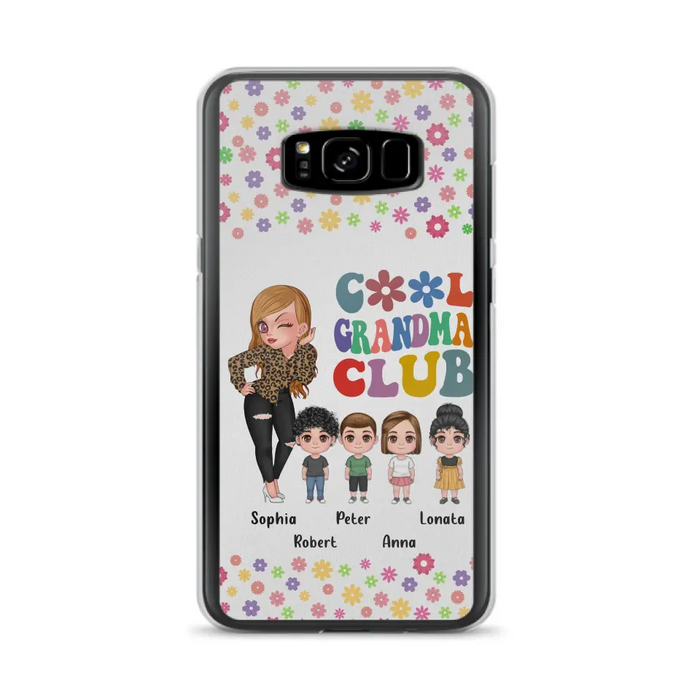 Custom Personalized Cool Grandma Phone Case - Gift Idea For Grandma - Upto 4 Kids - Cases For iPhone/Samsung