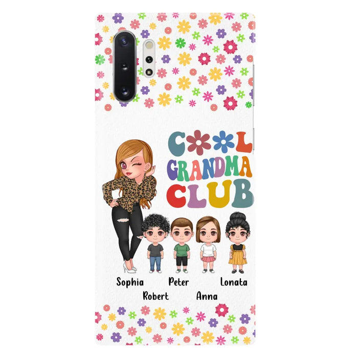 Custom Personalized Cool Grandma Phone Case - Gift Idea For Grandma - Upto 4 Kids - Cases For iPhone/Samsung