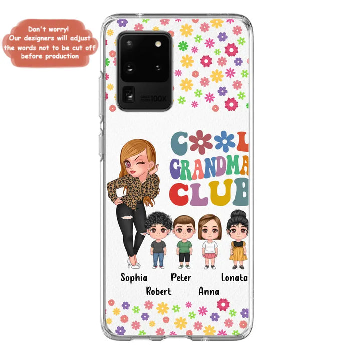 Custom Personalized Cool Grandma Phone Case - Gift Idea For Grandma - Upto 4 Kids - Cases For iPhone/Samsung