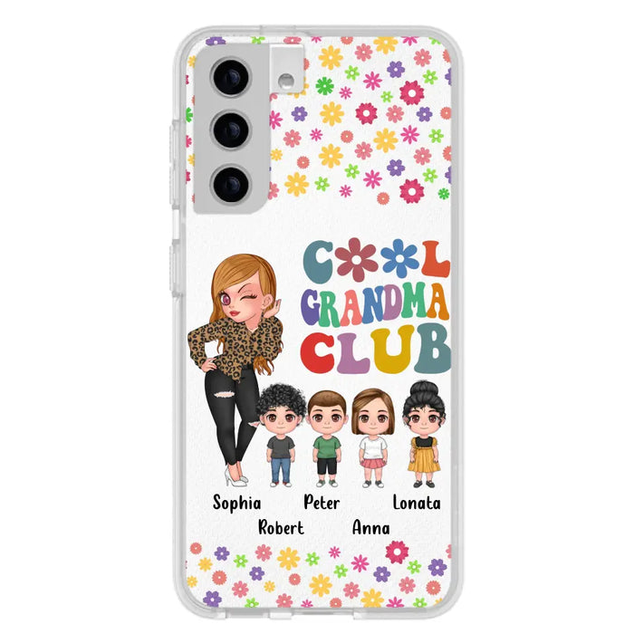 Custom Personalized Cool Grandma Phone Case - Gift Idea For Grandma - Upto 4 Kids - Cases For iPhone/Samsung