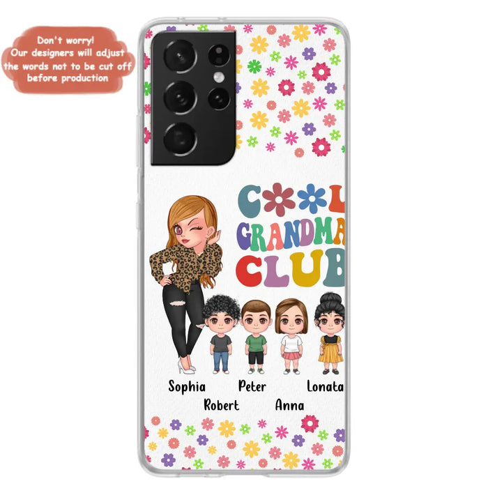 Custom Personalized Cool Grandma Phone Case - Gift Idea For Grandma - Upto 4 Kids - Cases For iPhone/Samsung