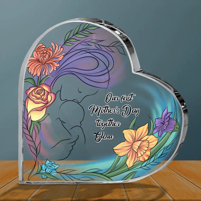 Custom Personalized Mother's Day Crystal Heart - Our First Mother's Day Together - Mother's Day Gift Idea