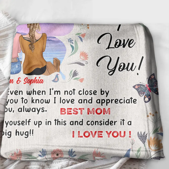 Custom Personalized Mother And Daughter Fleece Throw/Quilt Blanket - Mother's Day Gift Idea For Mom - I Love You