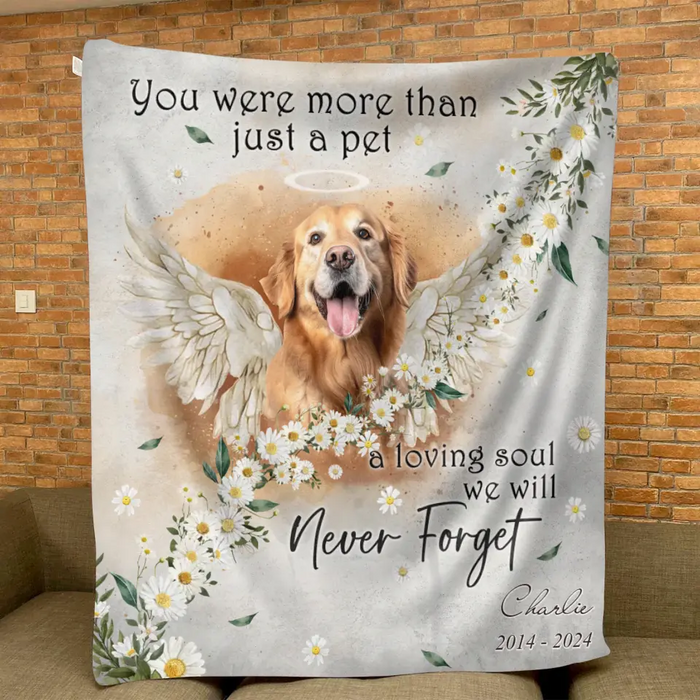 Custom Personalized Memorial Pet Photo Fleece Throw/Quilt Blanket - Memorial Gift Idea for Dog/Cat Owners - You Were More Than Just A Pet A Loving Soul We Will Never Forget