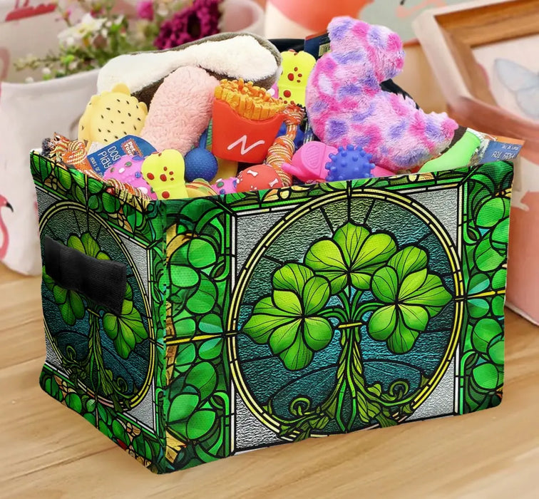 Custom Personalized Irish Clover Storage Box - St. Patrick's Day Gift Idea - Unique Home Decor and Gifts