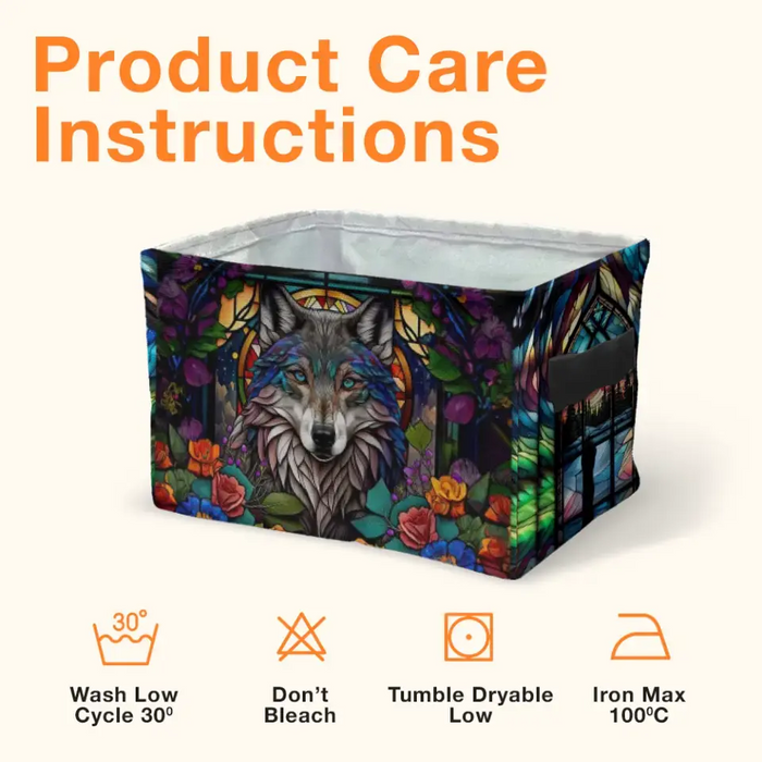 Personalized Wolf Stash Box With Northern Lights Design - Storage Box - Keepsake Gift Box - Totem Spirit Animal