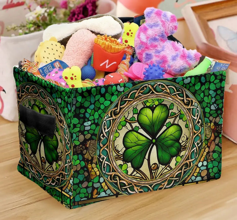 Custom Personalized Irish Clover Storage Box - St. Patrick's Day Gift Idea - Unique Home Decor and Gifts