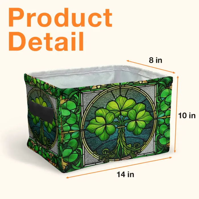 Custom Personalized Irish Clover Storage Box - St. Patrick's Day Gift Idea - Unique Home Decor and Gifts