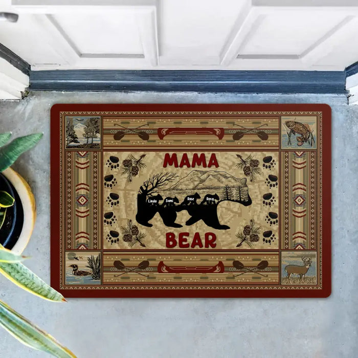 Custom Personalized Mama Bear Doormat - Gifts For Mother's Day - Upto 4 Kids -  Mama Bear