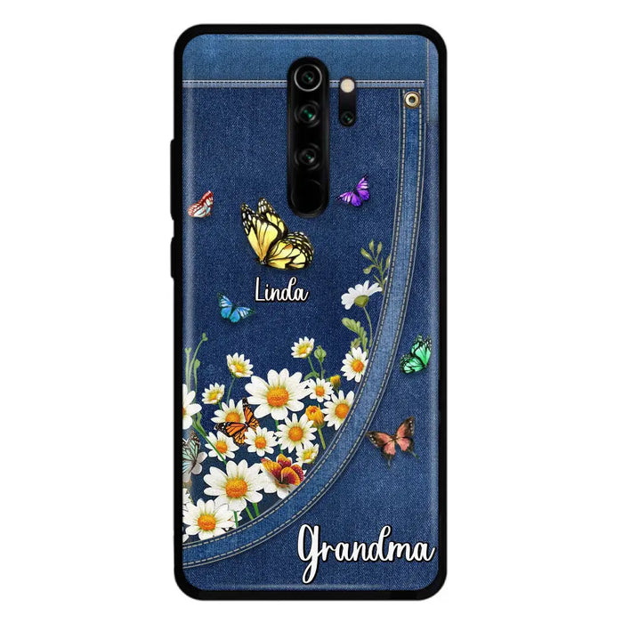 Custom Personalized Daisy And Butterfly Grandma Phone Case - Gift Idea For Grandma - Upto 10 Kids - Case For Oppo/Xiaomi/Huawei