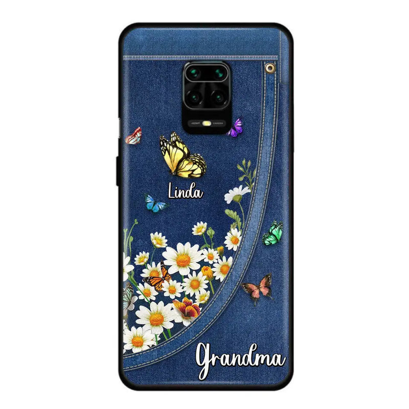 Personalized Daisy And Butterfly Grandma Phone Case - Gift Idea For Grandma - Up to 10 Kids - Case For Oppo/Xiaomi/Huawei
