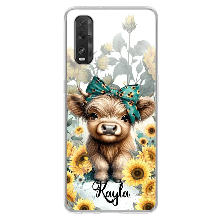 Teal Highland Cow Phone Case - Gift Idea For Grandma/Birthday -  Case For Oppo/Xiaomi/Huawei