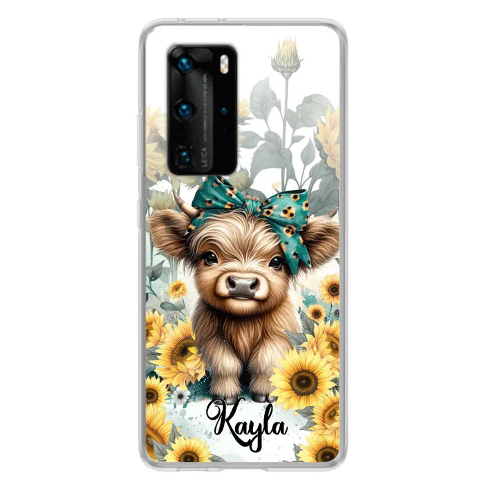 Teal Highland Cow Phone Case - Gift Idea For Grandma/Birthday -  Case For Oppo/Xiaomi/Huawei